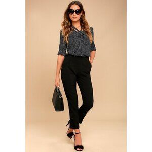 NWOT Lulus Kick It Black High-waisted Trouser Pants - Size M